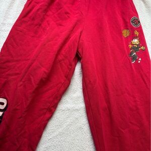 NBA Red Sweatpants with Graphic Design
